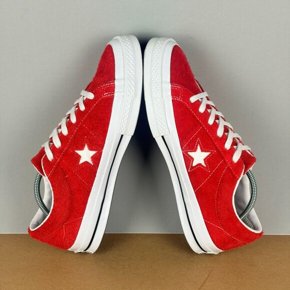 Converse One Star Ox Suede Low Top Sneakers Womens 9 Red White Lace Up - Picture 6 of 10